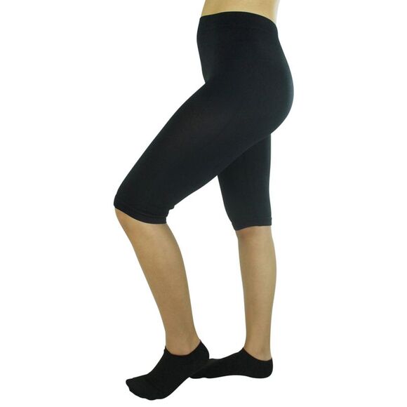 Solid Color Knee Length Stretchy Shorts - Picture 7 of 8